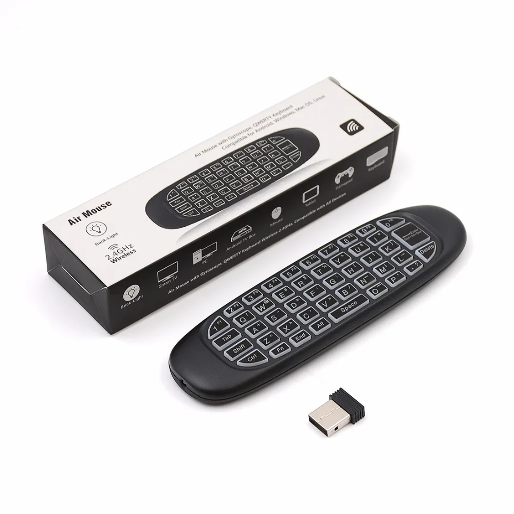 10 шт. оригинальная подсветка C120 английская версия Air Mouse 2 4 ГГц Беспроводная