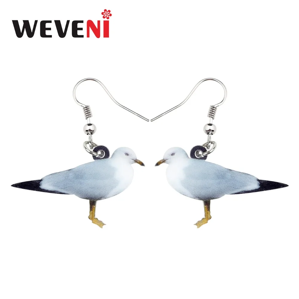 Женские акриловые серьги WEVENI большие длинные висячие серьги-подвески в виде