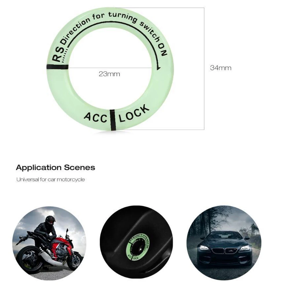 Car Ignition Switch Cover Luminous Key Ring Hole Sticker Styling | Автомобили и мотоциклы