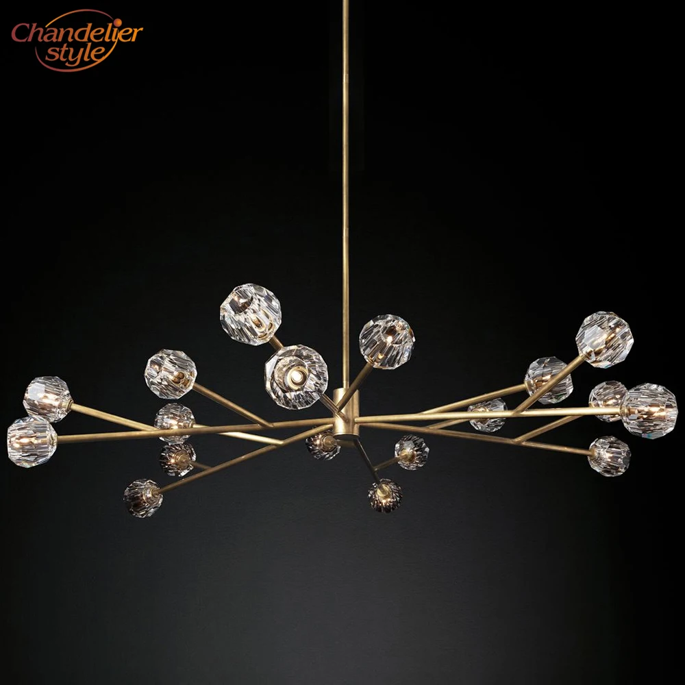 Круглая Люстра Boule De Cristal светильник ing 72 '' Современная винтажная хрустальная