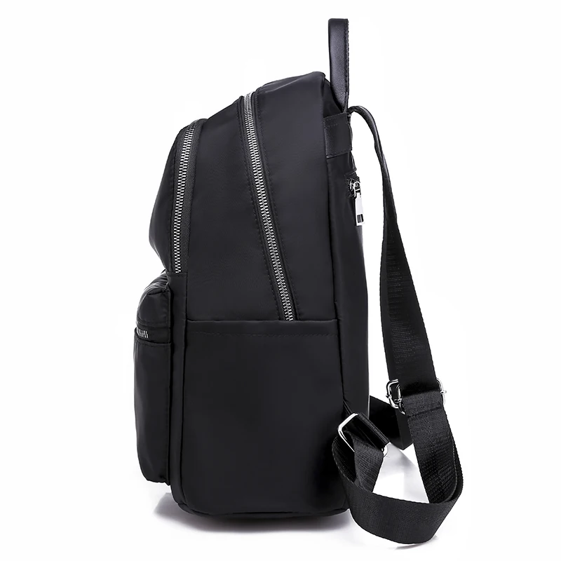 Повседневный Рюкзак из ткани Оксфорд для женщин черные водонепроницаемые