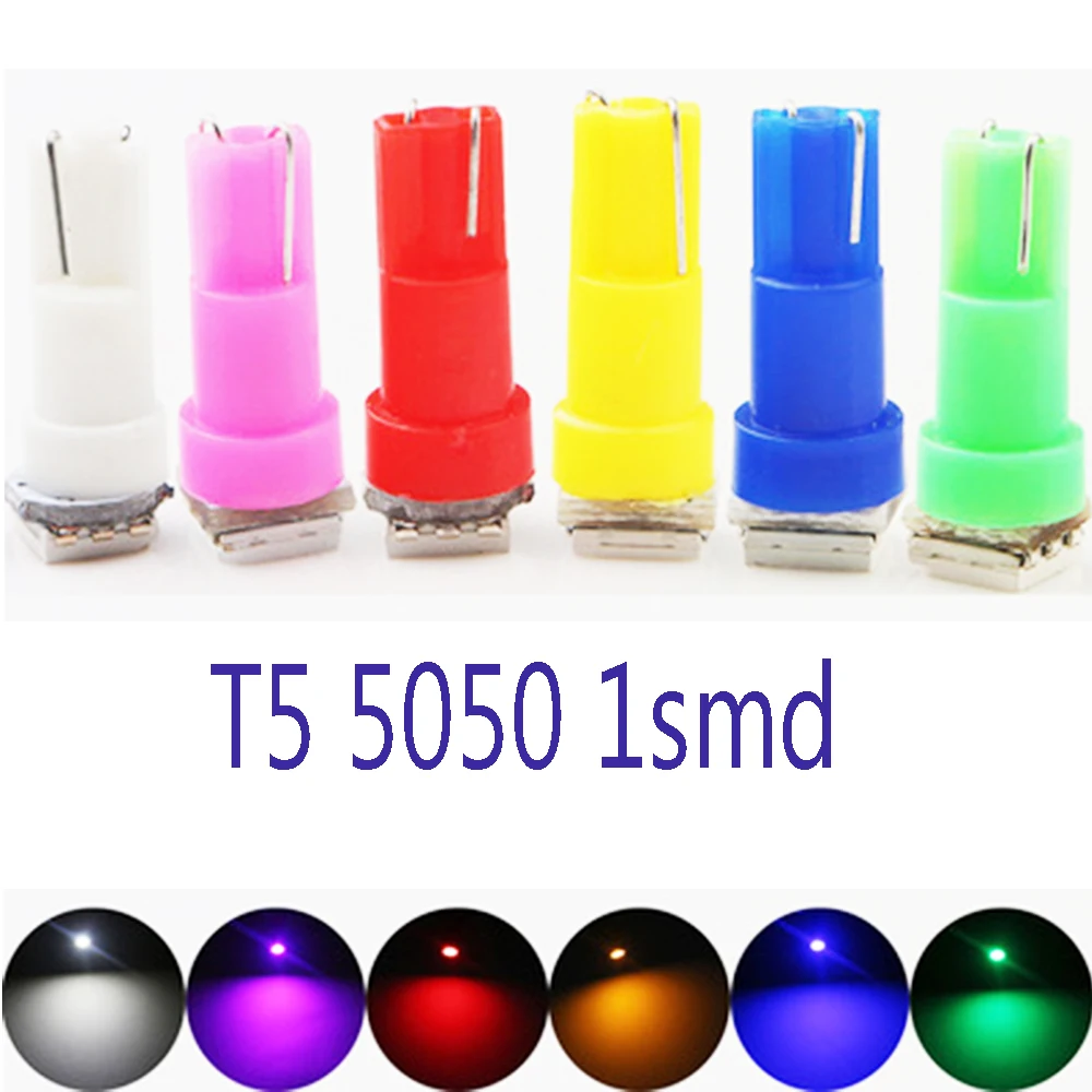 

YSY 300pcs High Quality Hotest 10pcs Blue T5 5050 1SMD Wedge Dashboard LED Light Bulbs 2721 74 73 70 17
