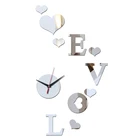 Новый дизайн, искусственные акриловые настенные часы, Геометрическая любовь, женский набор из нескольких частей, кварцевые настенные часы