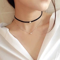 yun ruo 2020 fashion brand woman jewelry rose gold colors two layer zircona inlay choker necklace 316l stainless steel jewelry