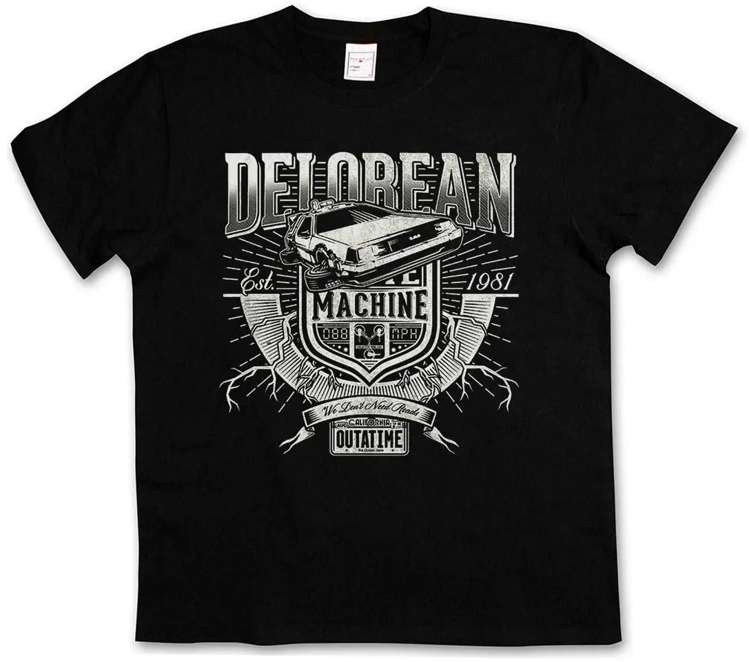 Футболка delean TIME MACHINE-Marty Back To The Future Flux capacitor McFly новые футболки Забавные топы новая