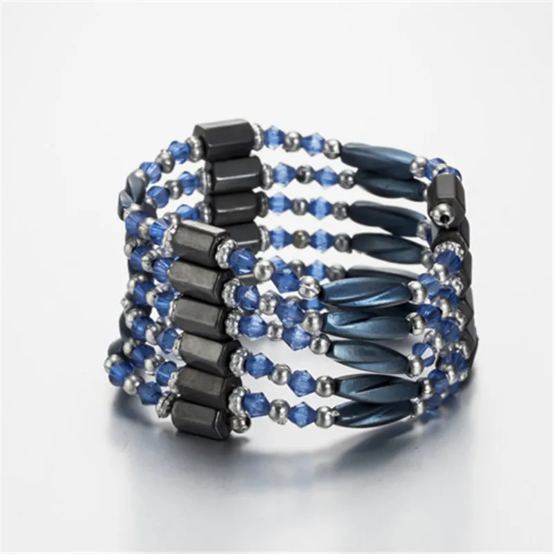 Magnetic Bracelet Womens Health Natural Hematite Beads Arbitrarily Adjustable Charm Multilayer Bracelets For Women | Украшения и