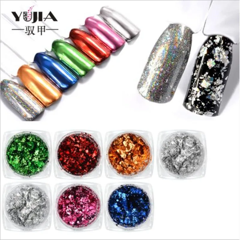 1 коробка зеркало для ногтей блестящий светящийся порошок Хромовый лазерный
