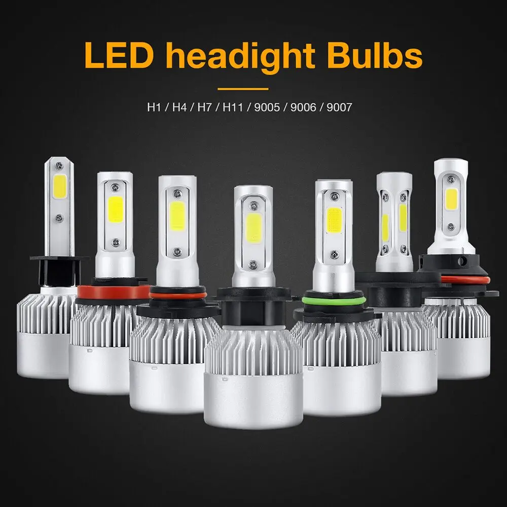 Aotogo H4 H7 H11 Автомобильные светодиодные лампы для передних фар 72 Вт LED 9005 9006 COB