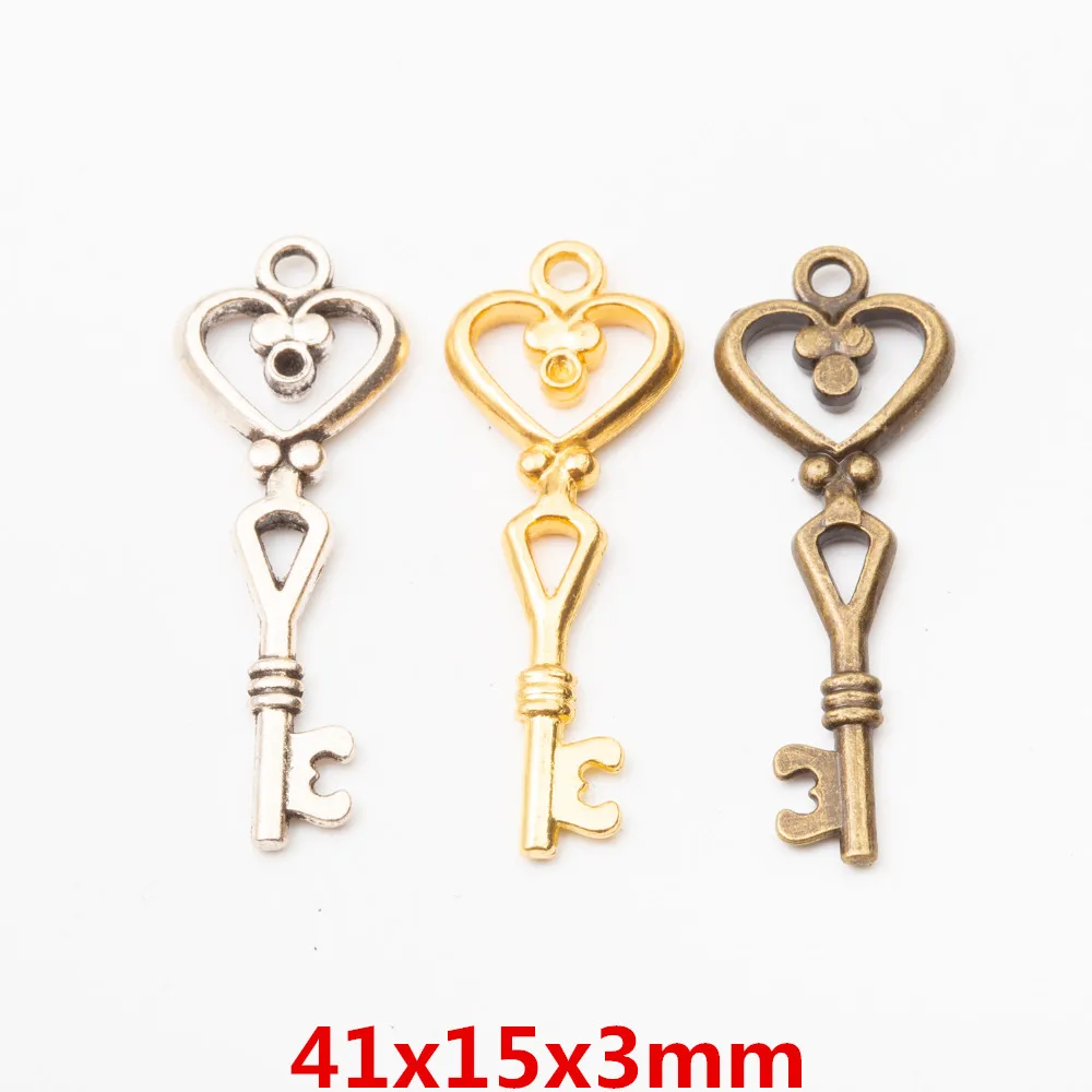 

30pcs fashion Jewelry key charms pendant for Necklace making 5702