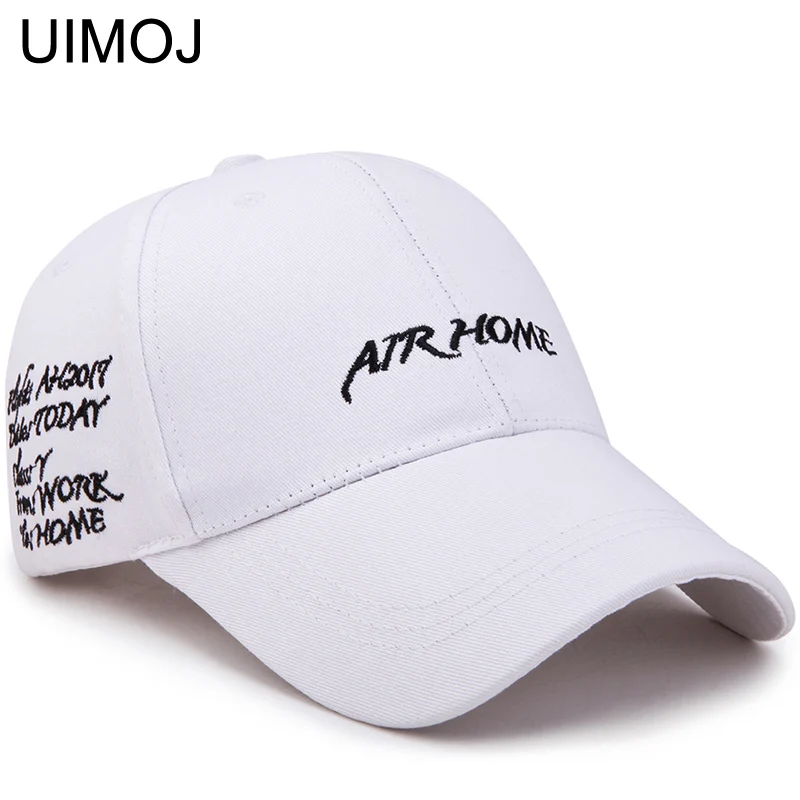 WHITE UIMOJ Новое поступление года весна бейсболка с вышивкой шапки осень шляпа для мужчин женщин кепки s - Цвет: WHITE