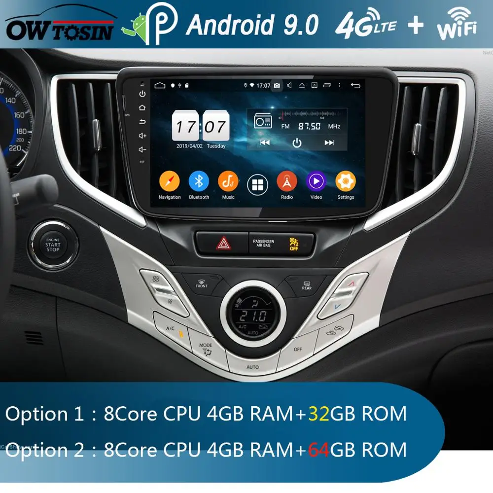 " ips 1920*1080 8 Core 4G+ 64G Android 9,0 Автомобильный мультимедийный плеер для Suzuki Baleno автомобиль радио gps CarPlay попугай BT