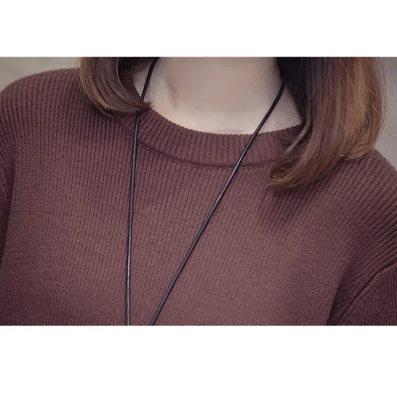 Women Fashion Thick Sweater Dresses Plus Size 4XL Casual Sexy Knitted Cotton Autumn Long Sleeve Pullovers Dress Vestidos L117 | Женская