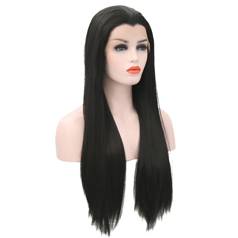 Длинный шелковистый прямой черный синтетический парик JOY & BEAUTY 22 28 дюймов