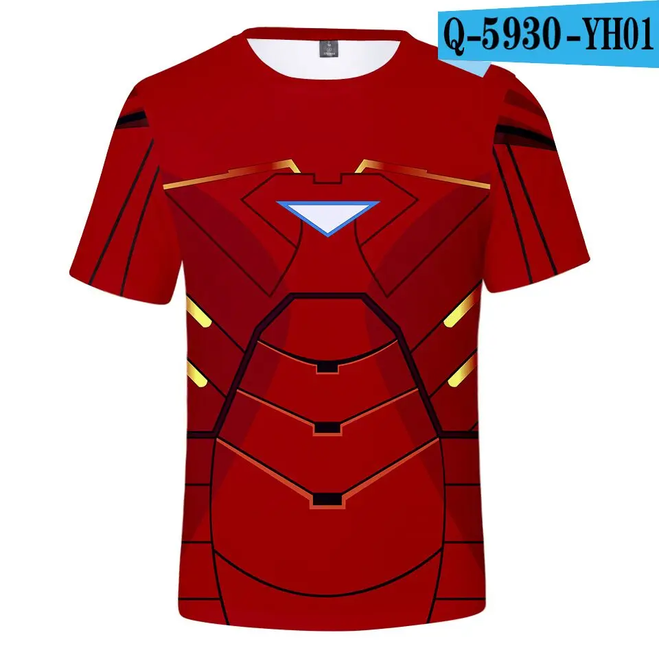color at picture Супергерой Marvel 3D футболка boysThe Avengers 4 Endgame Quantum Realm Железный Супермен, Мстители, короткая Брендовая детская 3d футболка - Цвет: color at picture