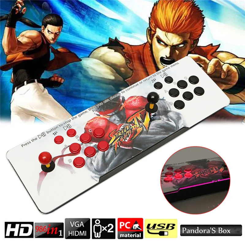 Pandora's Box 5 986 Arcade Console USB Joystick Buttons With Light 1 Player 2 Players Control Retro Game | Инструменты