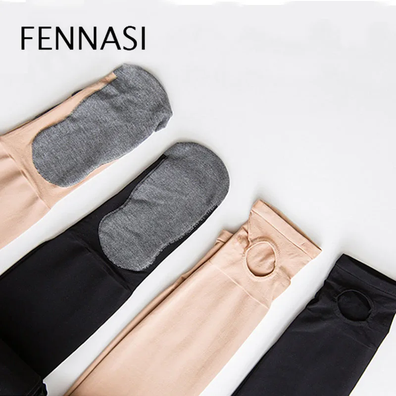 Женские теплые сексуальные колготки FENNASI черные облегающие с высокой талией на