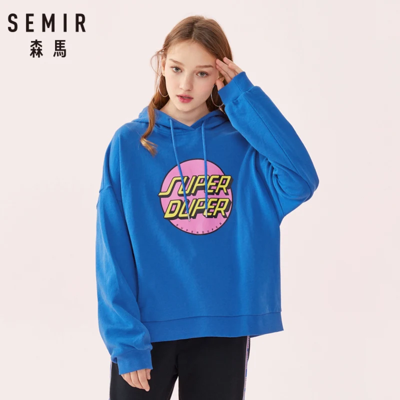 Женская толстовка с капюшоном SEMIR из 100% хлопка Женский пуловер в стиле бойфренда