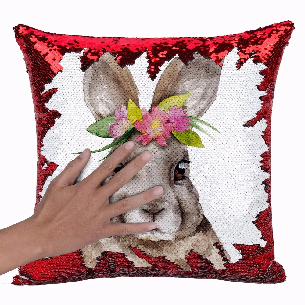 Decorative Double-sided Sequins Pillow Case Fashion Lovely Pillowcase Bed Home Covers Suede Cases 40x40 cm | Дом и сад