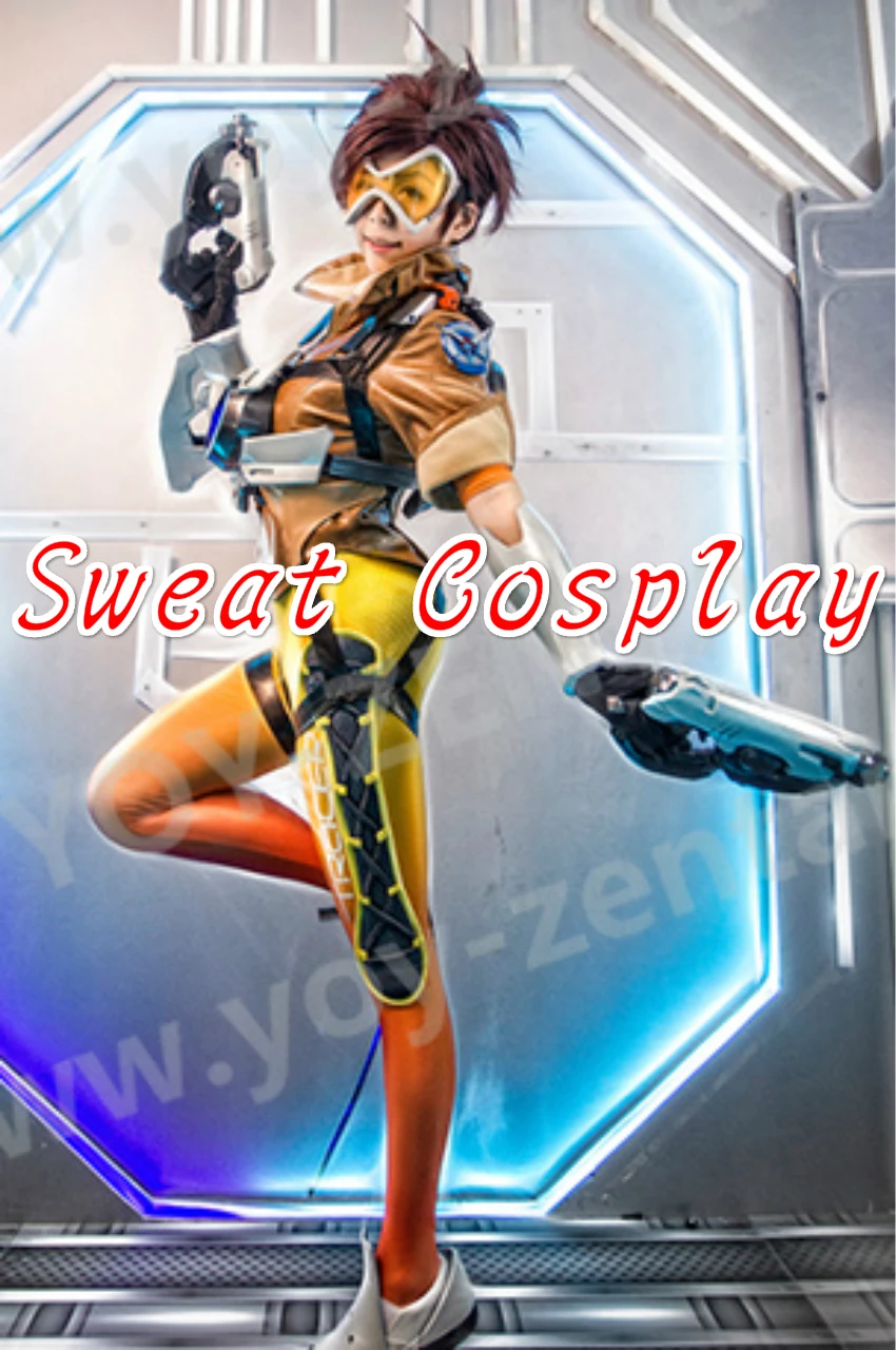 High Quality Hot Game OW Tracer Bottoming Jumpsuit Lena Oxton Costume Base Cosplay Custom Made | Тематическая одежда и