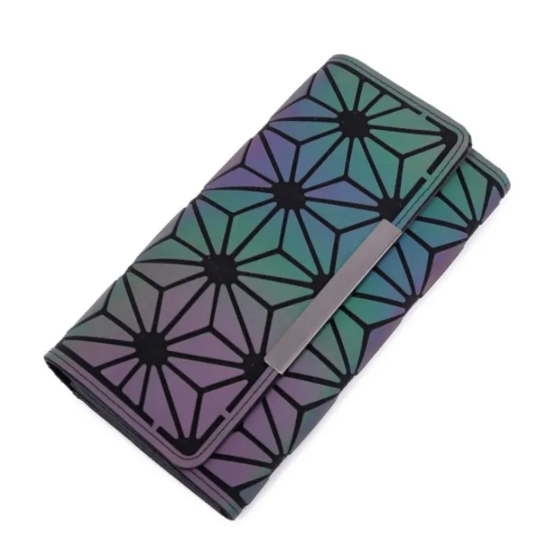 Luminous Wallets Card Holder Wallet Women Long Clutch Small Purses Lattice Standard Wallets Noctilucent Bag carteir
