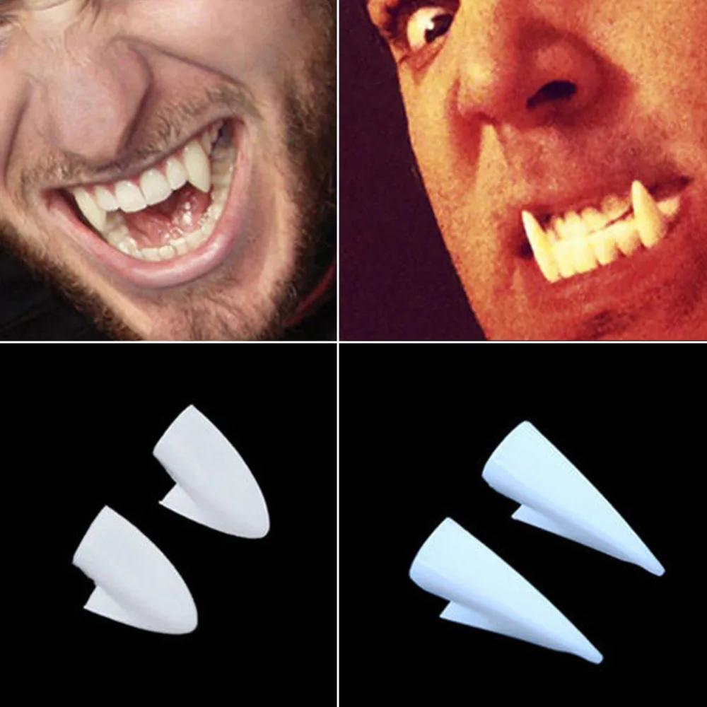 Горячая продажа 4 шт. ужасающие Зубы вампира зомби дьявол зубы клыки Хэллоуин