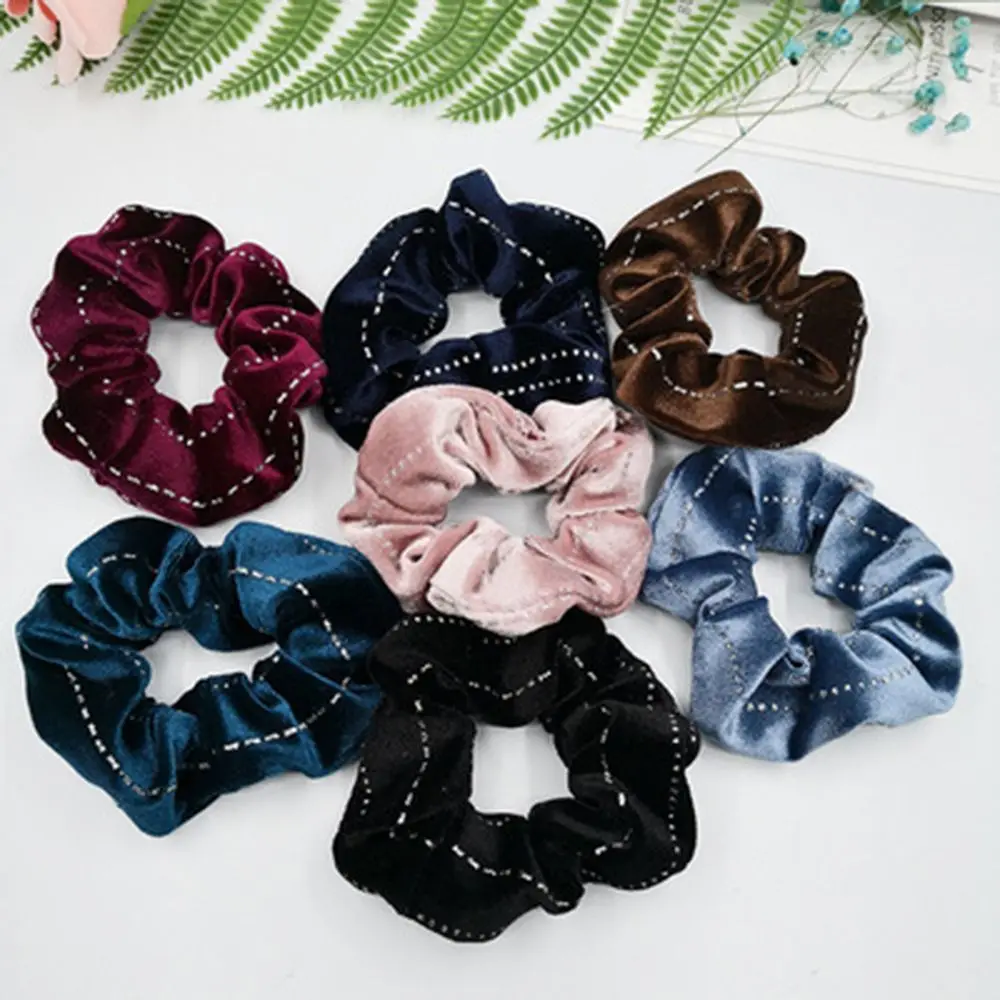 1 шт. простое Золотое бархатное кольцо для волос из толстой кожи бархатная ткань