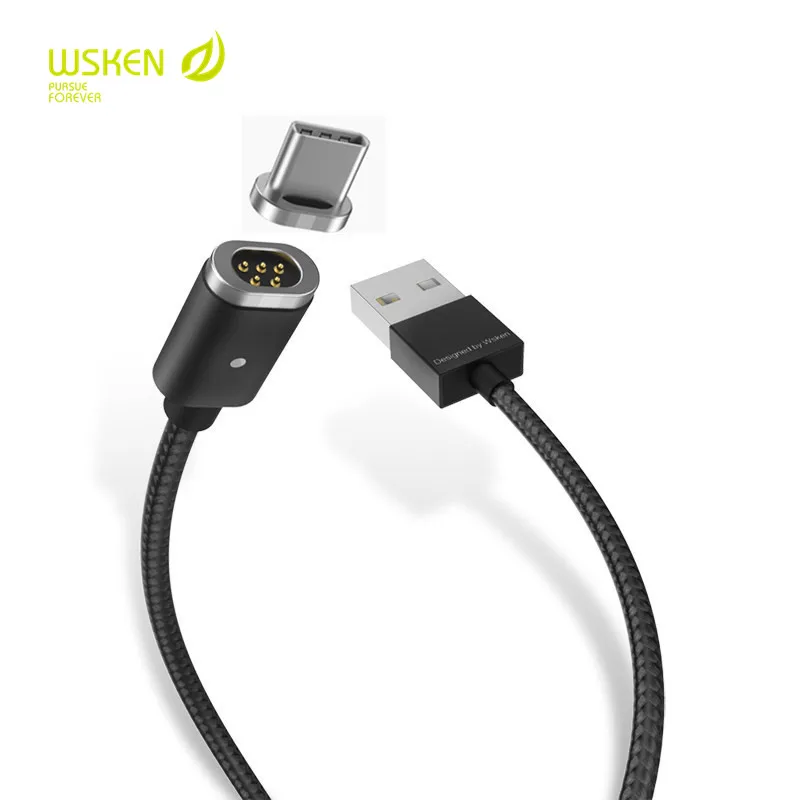 Оригинальный WSKEN Тип C Магнитный USB кабель быстрой зарядки магнит Зарядное