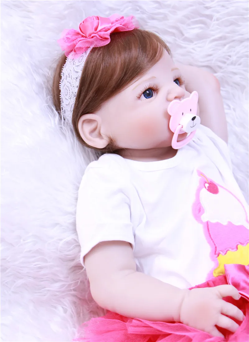 Полностью силиконовая виниловая Кукла Reborn Baby реалистичные куклы для девочек 23
