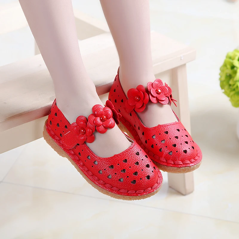

Lagabogy Flower White Girls Shoes Korean Flat Heel Children Leather Shoes Princess Party Wedding Single Shoes Infantis Nina TX40