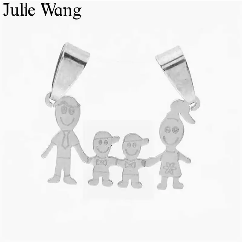 Семейные Подвески Julie Wang из нержавеющей стали для папы мамы и ребенка ручная