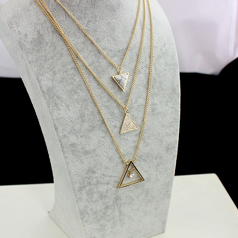 Многослойная треугольная эмалированная подвеска LongWay в богемном стиле женская