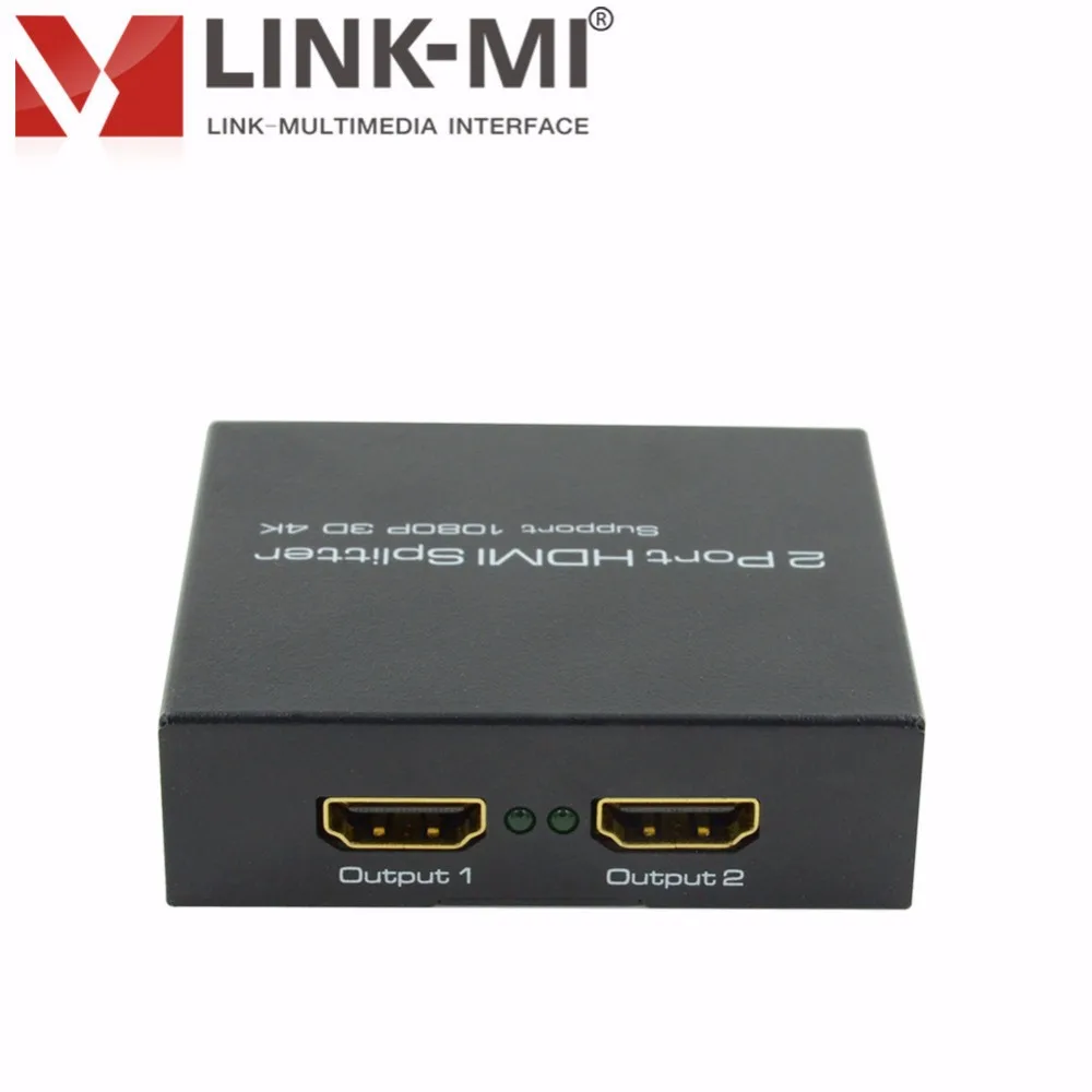 LINK-MI LM-SP142M HD видео 1080 p 3D 4 K x 2 K распределить 2 HDMI Выход 1x2 Разделитель с мультимедийным интерфейсом высокой четкости 2-Порты и разъёмы до 15 метров AWG26 стандарта HDMI