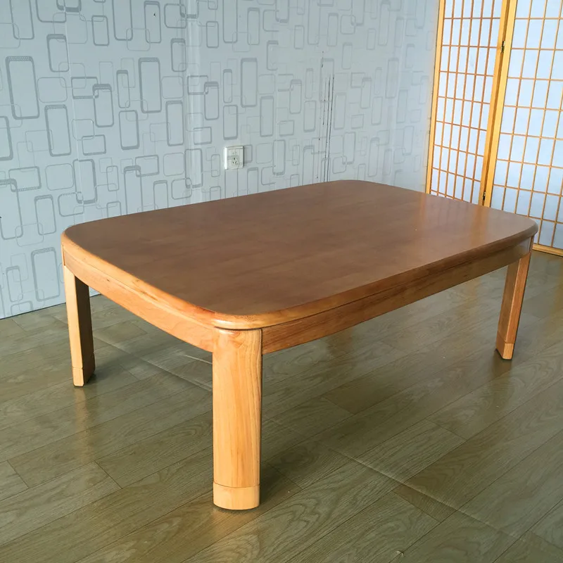 Японский журнальный столик Kotatsu прямоугольный 120 см Натуральная отделка мебель