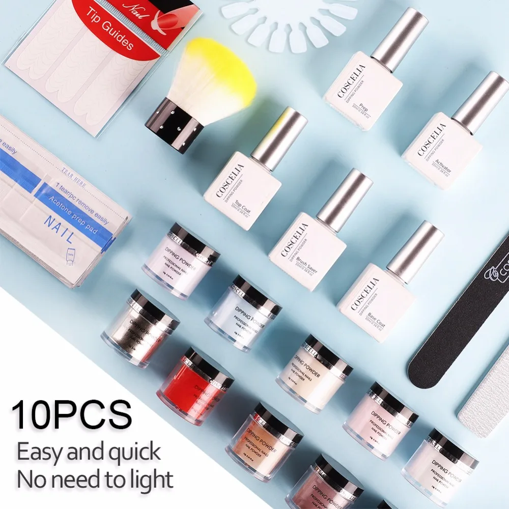 COSCELIA погружением порошок Набор для маникюра гель лаком полный набор
