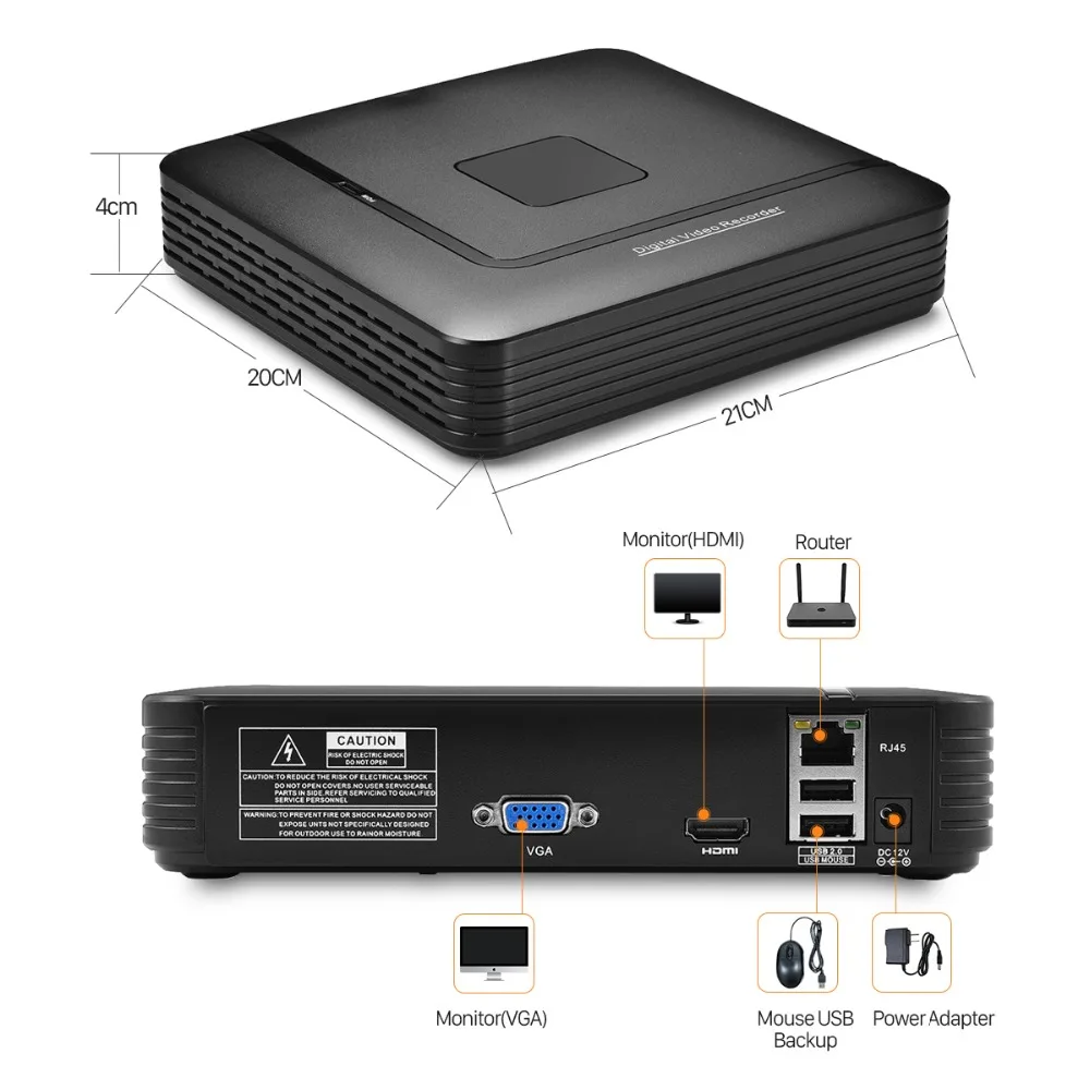 H.265 Max 5MP выход Мини CCTV NVR 16CH 5MP/8CH 4MP/4CH 5MP безопасности видео рекордер H.265 обнаружения движения ONVIF P2P CCTV NVR
