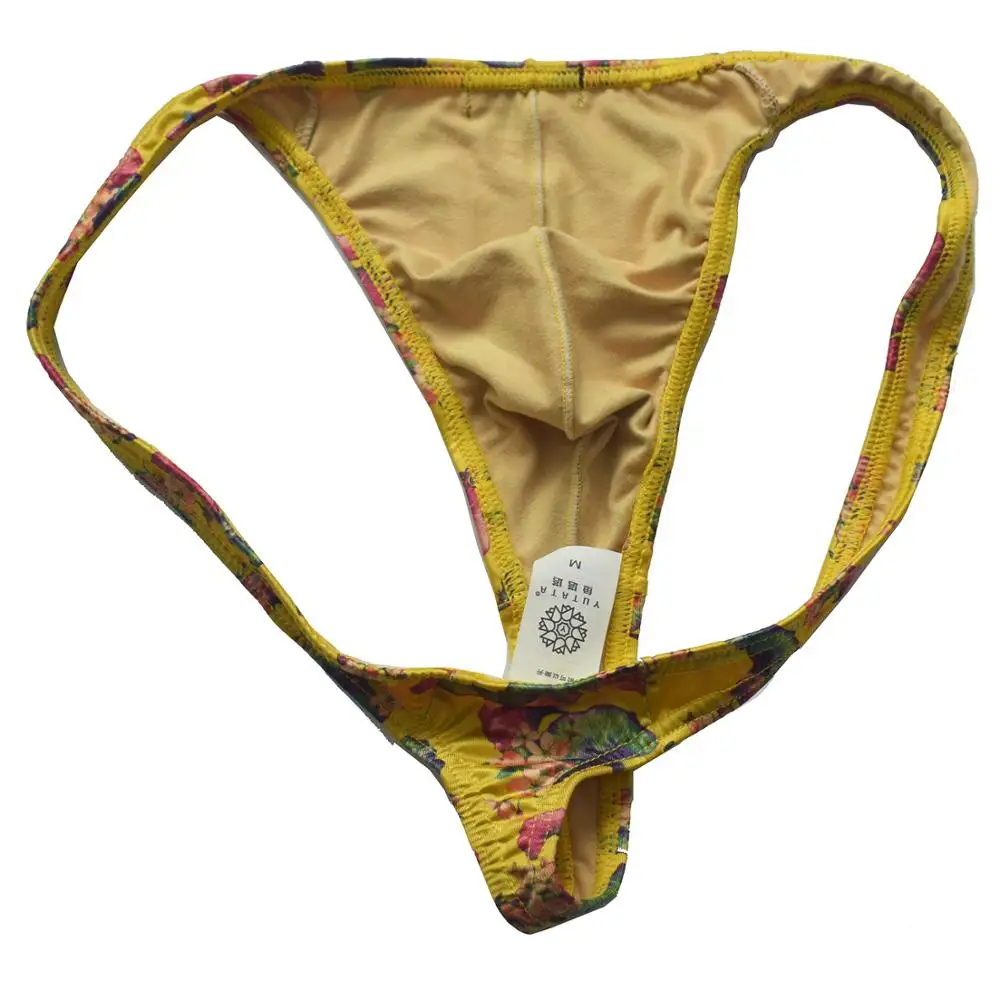 Привлекательное нижнее белье для геев мужские стринги из молочного шелка трусы с