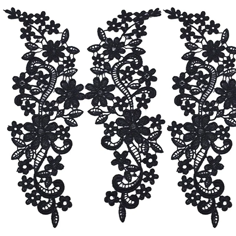 

Elegant Crochet Lace Embroidery Floral Neckline Collar Sewing Applique Black DIY Apparel Sewing & Fabric Patches