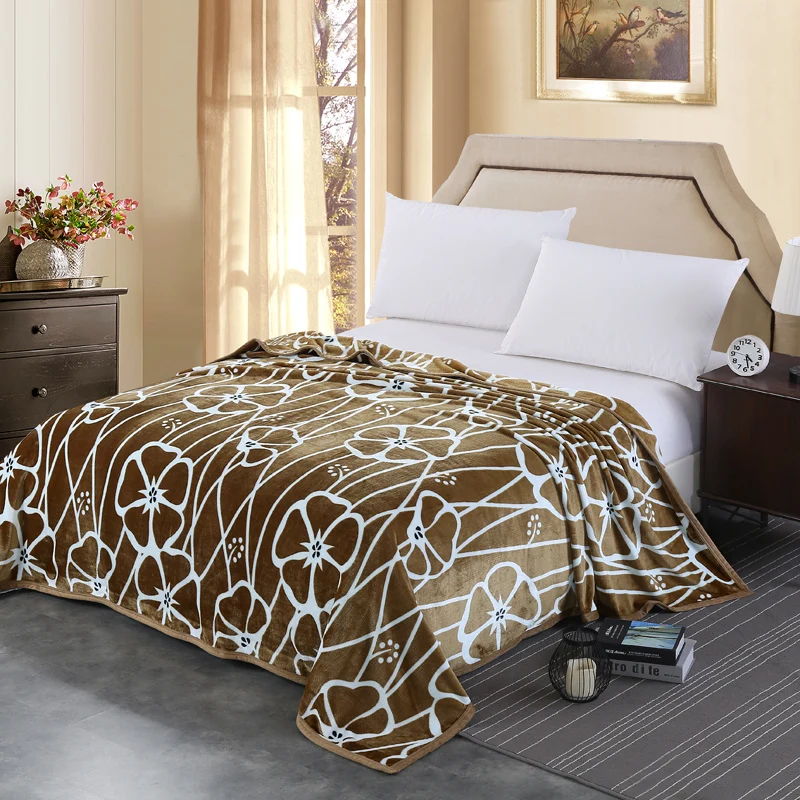 Европейский Стиль модные белые отпечатки облако норки бархат Одеяло для