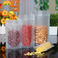 300pcslot clear stand up pouch plastic zip lock bag zipper transparent nuts snack food beans retail packaging poly bag