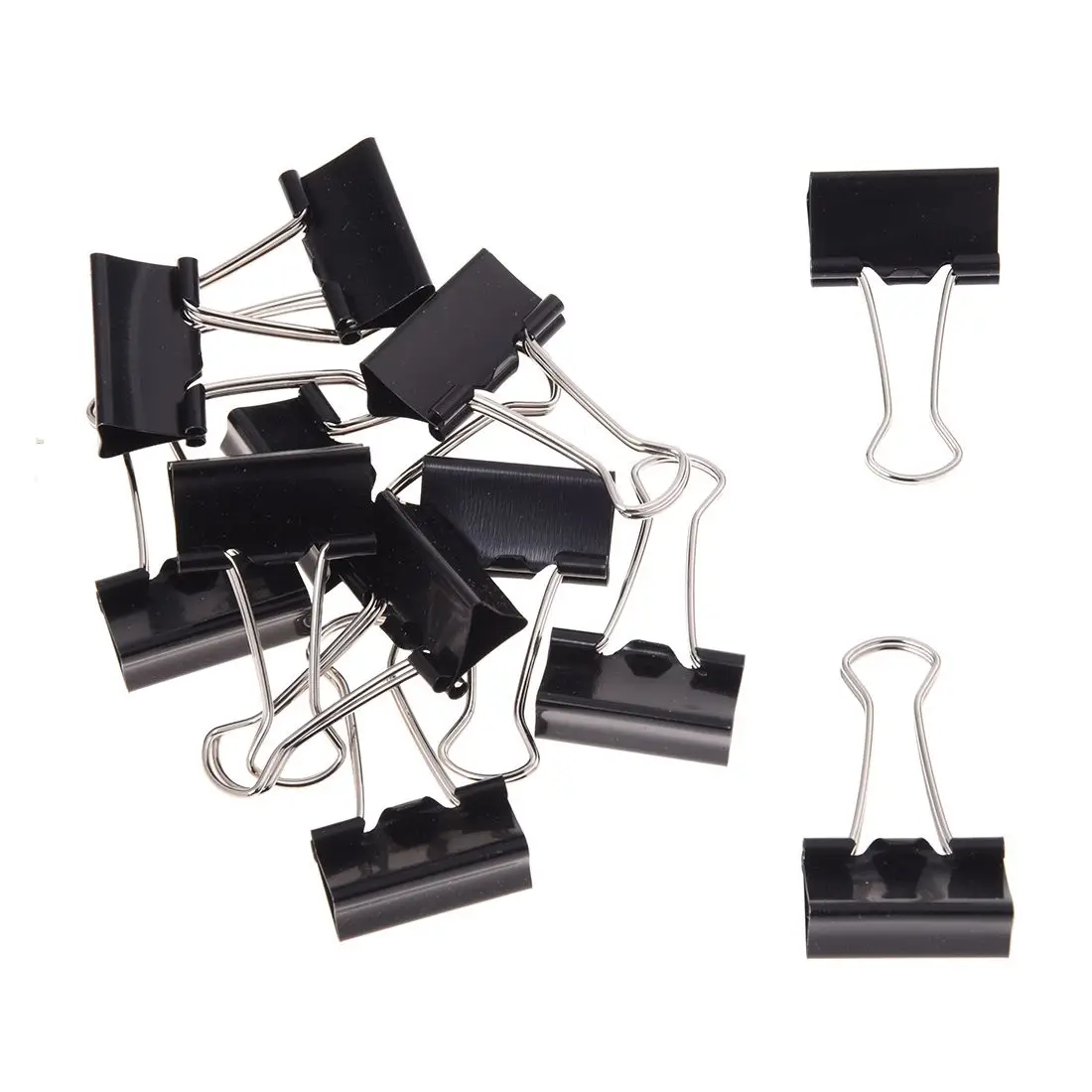12 Pcs Office Files Documents Metal Black Binder Clips 25mm Width | Канцтовары для офиса и дома