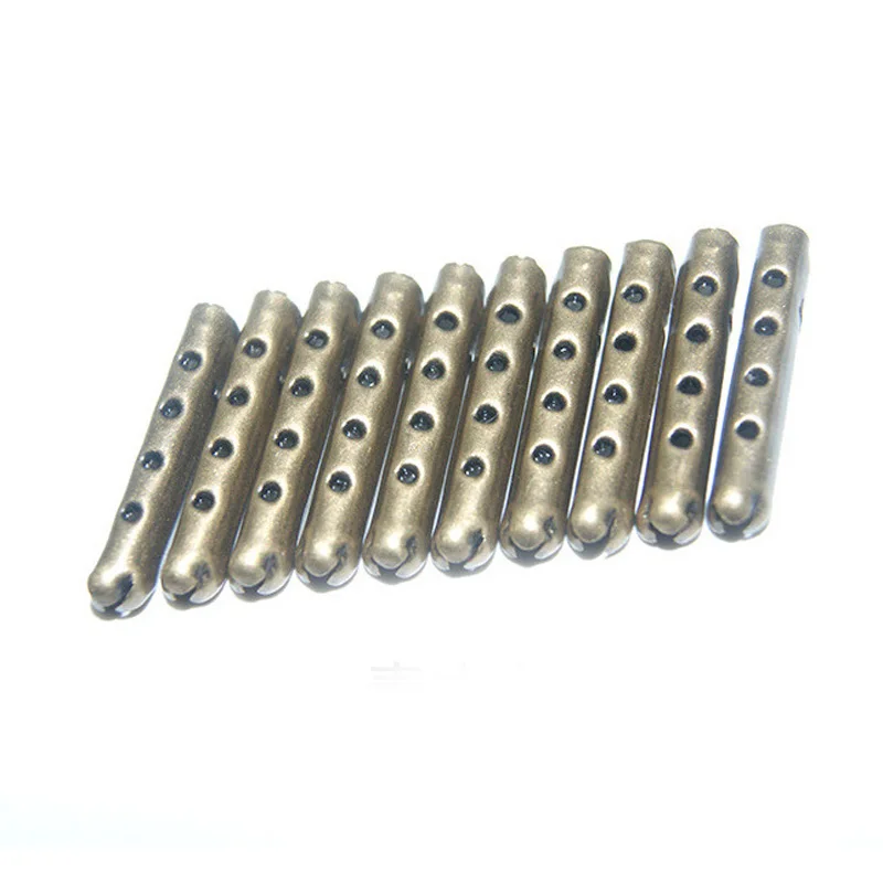 2 Pairs Square Gold Metal Shoe Lace End Tips Aglets Replacement For Air Boots