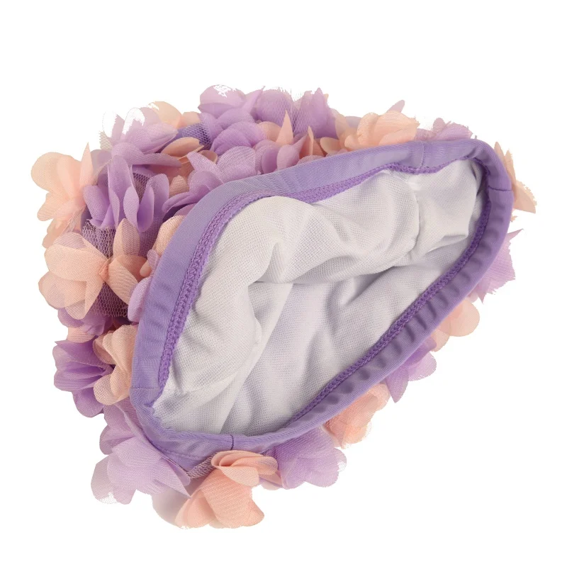 Летняя женская шапочка для плавания, крышка в форме лепестков, шапочка для плавания в бассейне, свободный размер