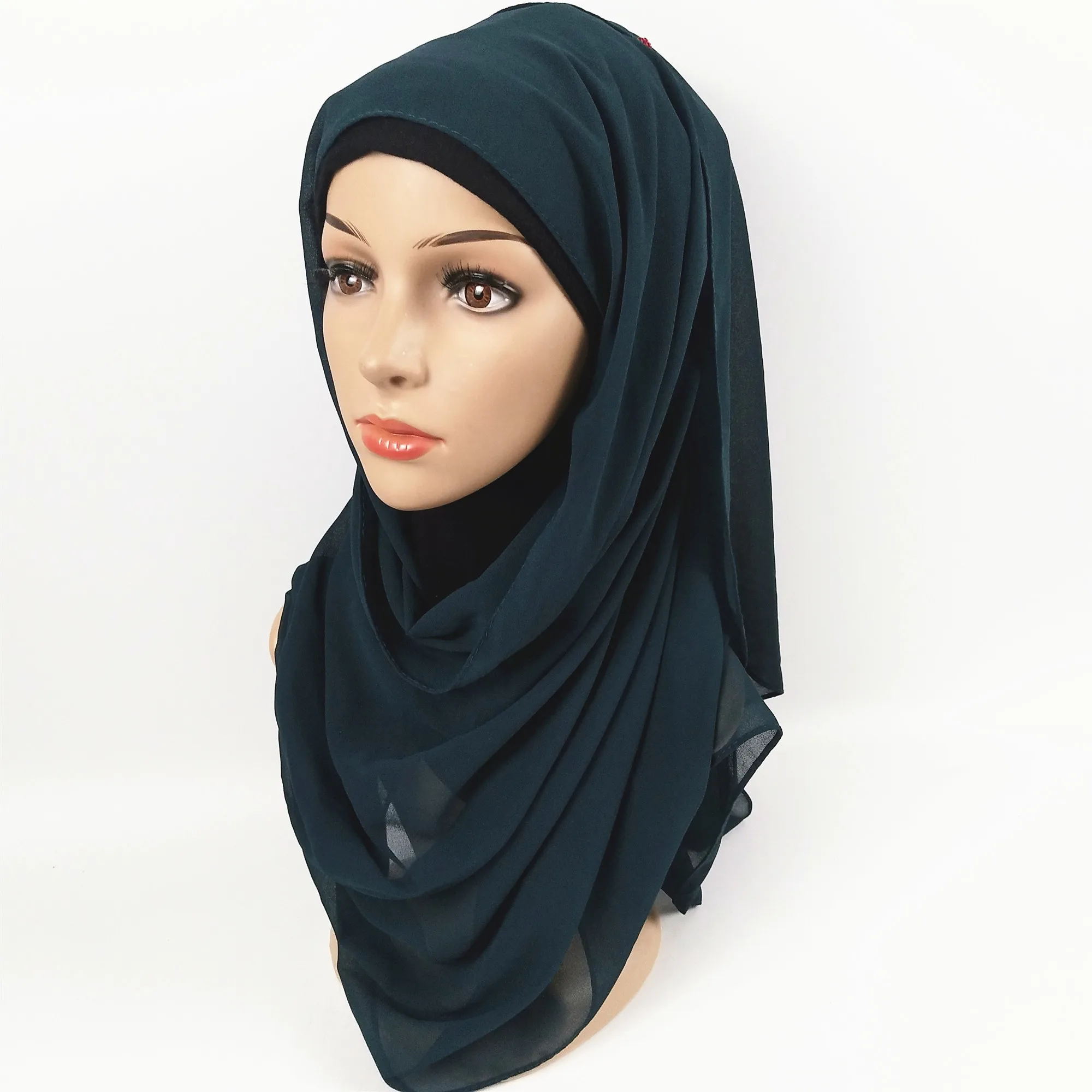 

A1 High Quality Plain Bubble Chiffon Shawls Headbands Popular Hijab Summer Muslim Scarfs
