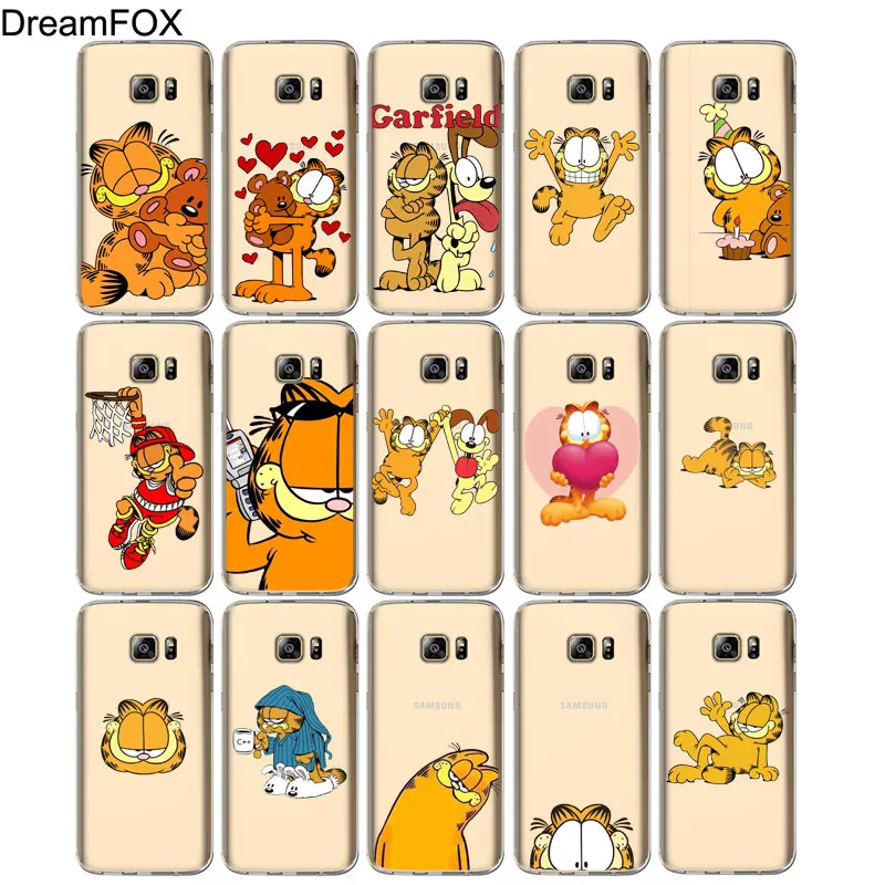 DREAMFOX M496 Гарфилд Мягкий ТПУ силиконовый чехол для samsung Galaxy Note S 6 7 8 9 10 10e 11 11e Lite Edge Plus