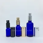 Флакон стеклянный синий с распылителем для духов, 1015203050100 мл