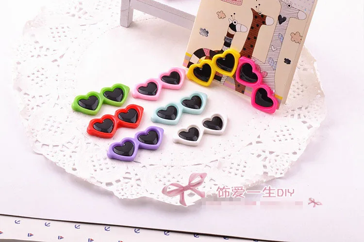 10pcs/lot flat back resin colorful love shape glass Scrapbook Embellishment DIY Phone Decoration 16*40mm | Украшения и аксессуары