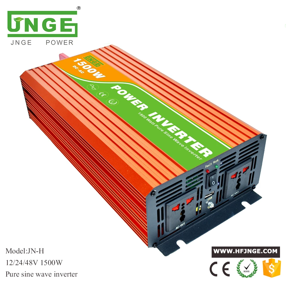 JNGE мощность dc12v 24 В к ac 110 220 Чистая синусоида Инвертор 1500 Вт решетки пиковая 3 кВт