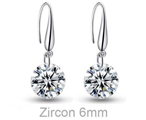 AAAA + настоящий Циркон Камень Прямая поставка кулон большой 8 мм earringshining модные