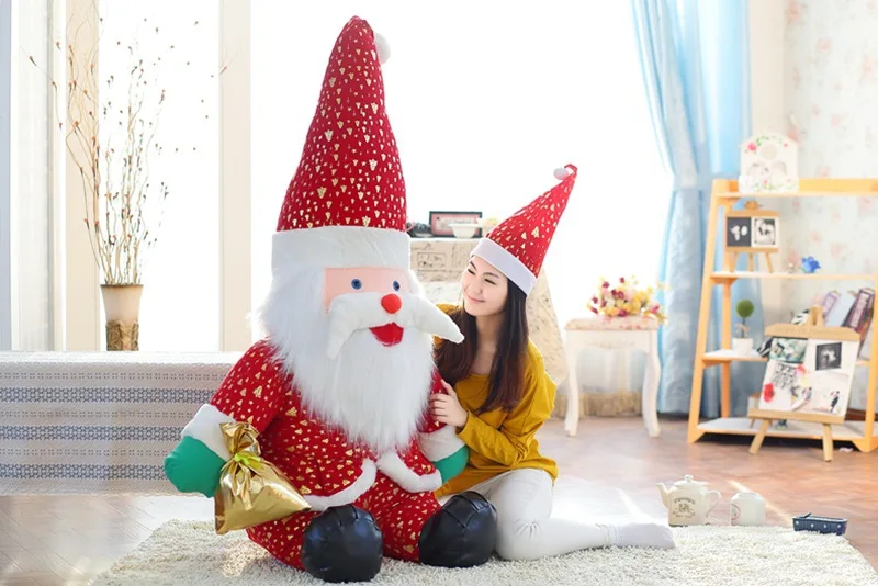 Огромная плюшевая игрушка Санта-Клауса большая Милая Красная шляпа кукла