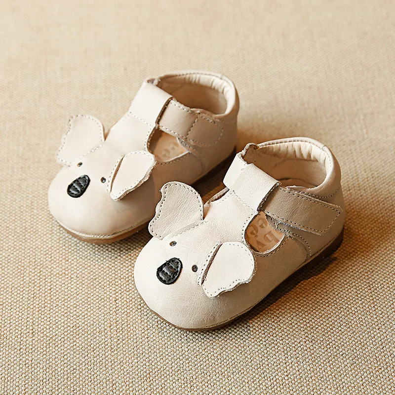 

Genuine Leather Newborn Baby shoes Cartoon koala Healthy leather Breathable Girls shoes First Walkers Hard Bottom Baby moccasins